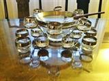 Dorothy Thorpe, Vintage Punch Bowl Set, 15 Pcs.  