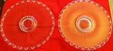 Footed Glass Cake Plates, Reticulated Edge Finish, 13.5 inch Diameter 