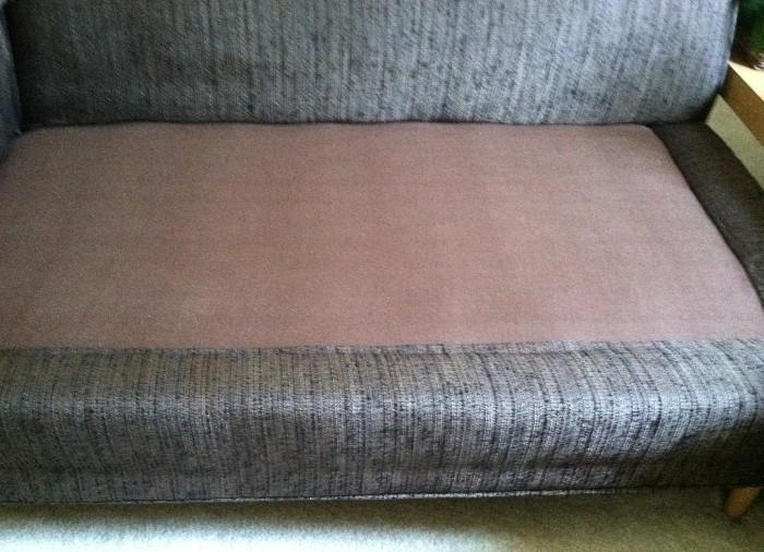 Vintage, Valentine-Seaver / Kroehler, Mid Century Sectional Sofa. Upholstered in A Cocoa Fabric, Wheat Legs (Three Piece Sectional) (Must See Condition!)