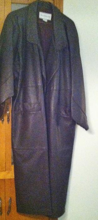 Women's Brown Leather Trench Coat, Jacobson's