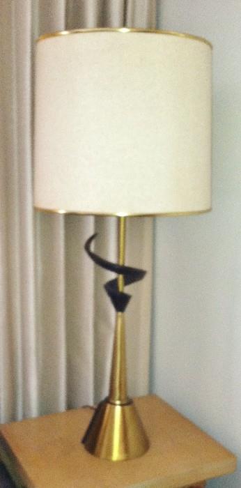 One of Pair of Mid Century, Rembrant Brass Lamps!