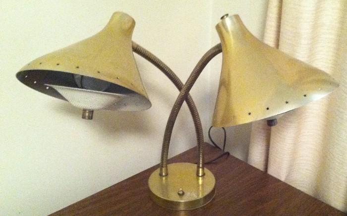 Atomic Age, Brass, Goose neck Desk Lamp