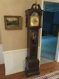 Colonial Mfg...grandfather clock...Mahogany...Zeeland Michigan