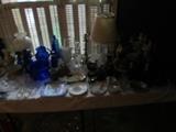 Glassware and cobalt blue items