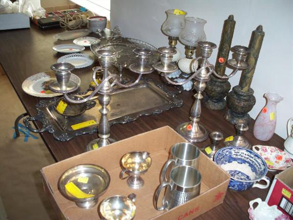sterling candelabras $75.00 each , misc. $10.00 to $12.00 each .