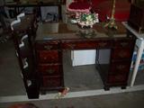 1940 mahogany glass top desk $60.00