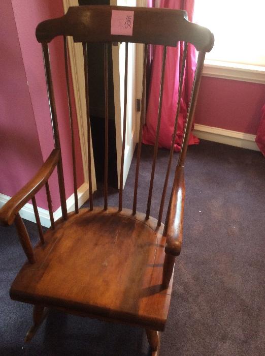 Vintage spindle back rocking chair. 