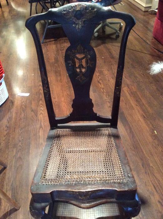 Amazing antique chair with cane seat. 