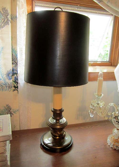Vintage Cooper brass candlestick lamp