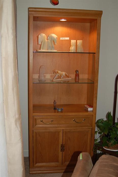 Wood curio cabinet