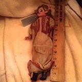 Very old composite doll with glass eyes