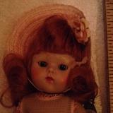 Up close Red headed vintage Ginny Doll