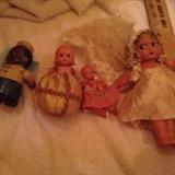 Black Celluloid chef; Celluloid Puff or pin cushion doll; celluloid baby doll; Celluloid Bride