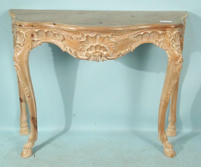 wood carved console table 