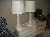 Pair of wicker lamps with wicker shades