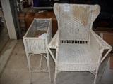 Old wicker and planter