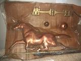 Copper and brass horse weather vane