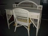 Old wicker desk with chair