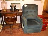 Lift chair and small desk with chair