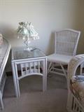 wicker stand and chair.