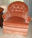 Pink Tufted Back Easy Chair