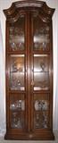 Glass Front Double Door Lighted Curio Cabinet with 5 glass interior shelves (80"H x 27"W x x13"D)
