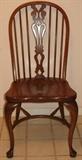Ethan Allen Oak Windsor Queen Anne Leg Chair with Bend Wood Stretcher (1 of 2 shown)