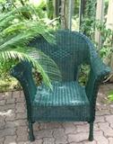 Hunter Green Wicker Chair (1 of 2)