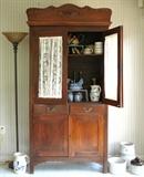 Antique Kitchen Cupboard with Applied Decorated Crown