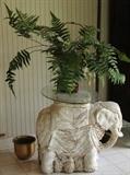 Vintage Cast White Elephant Plant Stand