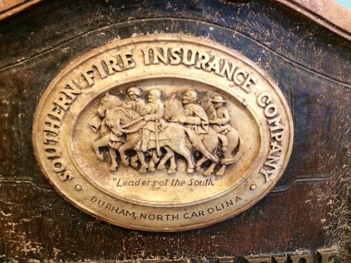 Early Fire Insurance sign from Durham, N.C. circa 1920's
