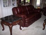 Great Ashley Leather Sofa & Loveseat both with full recliners. Loveseat has drop down center console too!
