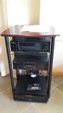 Carina glass media cabinet with Kenwood Receiver, Double Cassette Deck and CD Changer