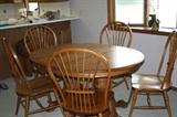 OAK TABLE AND CHAIRS
