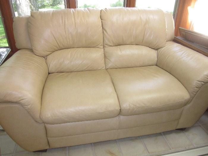 Leather Loveseat, matching sofa