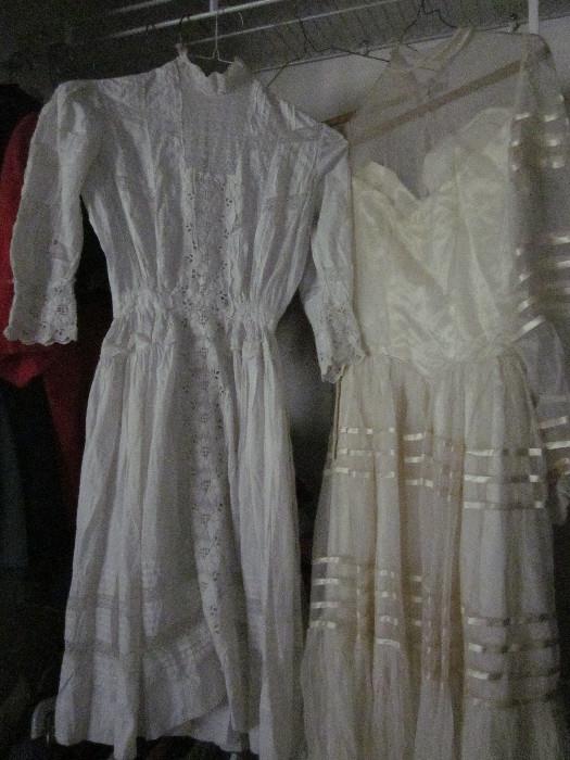 Antique wedding dresses.