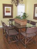 Great Dining Table with 3/4" Glass top and 6 chairs.
