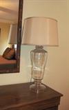 TALL GLASS LAMP (PICTURED WITH WRONG SHADE)