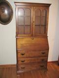 VINTAGE EARLY AMERICAN SECRETARY WITH SLANT FRONT