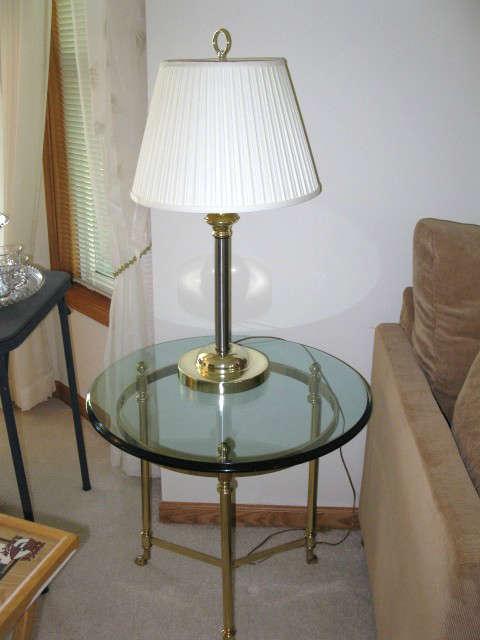 Another matching glass & brass end table