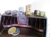 Antique secretary and vintage cameras