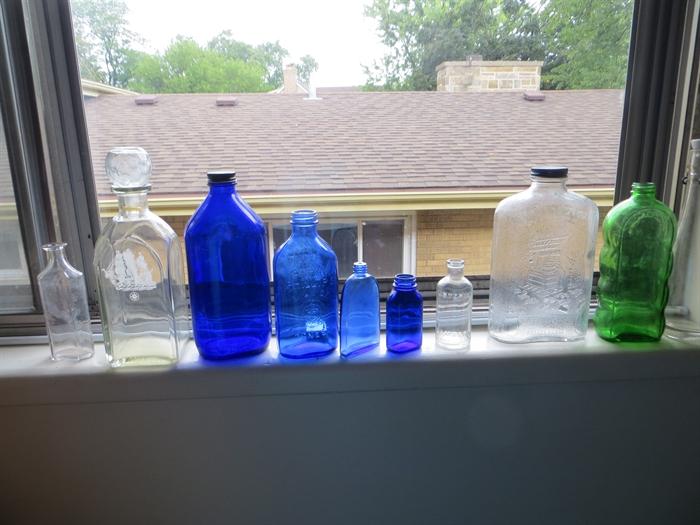 Vintage glass bottle (cobalt)