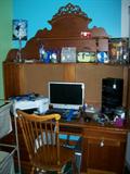 Computer Hutch matches bedroom set.  Also show is the Dell computer and printer