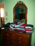 Cherry dresser with matching mirror