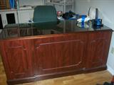 Office desk with return and custom glass top