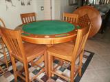 Oak Pub Table with poker top flips for more games. Also has 4 matching chairs