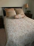 Full size mattress and box spring as well as the bedding