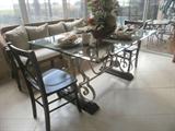Iron and glass table