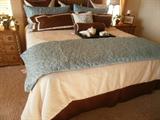King matress and Box spring. All bedding will also be available.