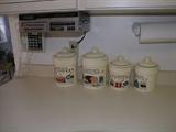 Undercabinet radio and cute canister set